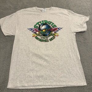 Sturgis 2023 Motorcycle Rally Gray T Shirt‎ Funny Men’s Size Xl Bobber Monster